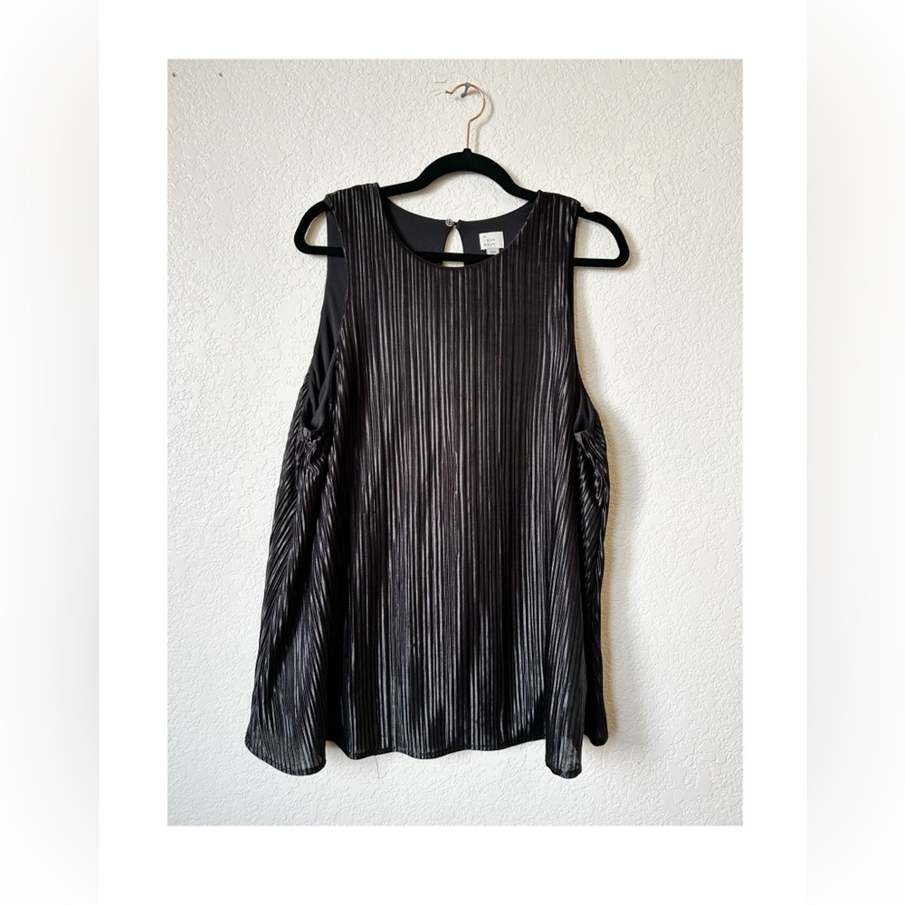 Black Pleated Sleeveless Top XL A New Day Plus
